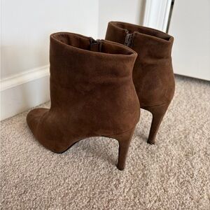 Dark Brown Suede Ankle Boots